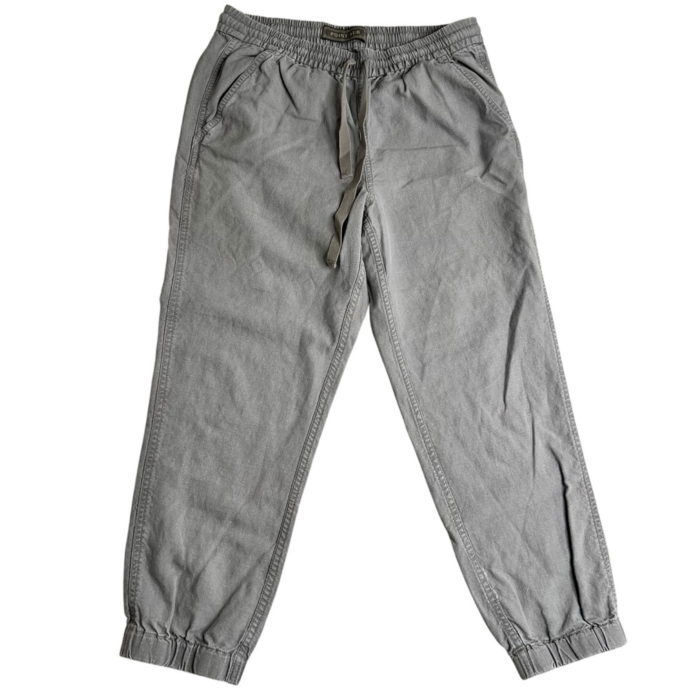 J. Crew Point Sur Seaside Pants Women's 4 Joggers Casual Linen‎ Blend Gray G4611